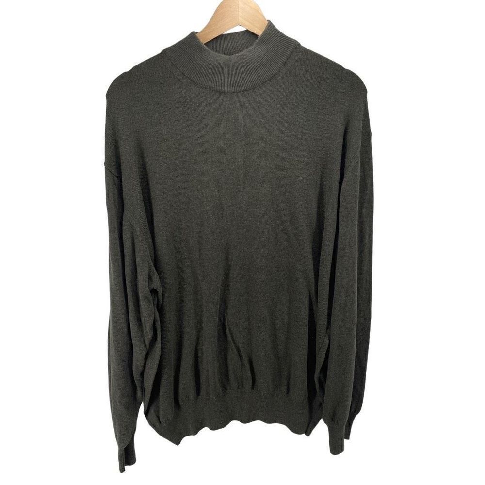 Pronto Uomo Firenze Mens Sweater Pullover Long Sleeve Knit olive green XL 54